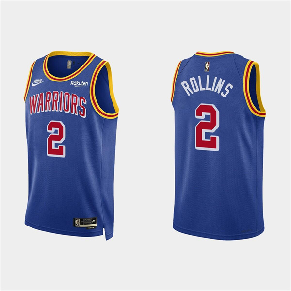 Men's Golden State Warriors #2 Ryan Rollins 2022 Royal Stitched Basketball Jersey Men's Golden State Warriors #2 Ryan Rollins 2022 Royal Stitched Basketball Jersey